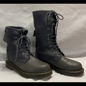 Dr. Martens Hazil Mid-Calf/Foldover Boots, Seal Gray Women’s size 9, UK 41